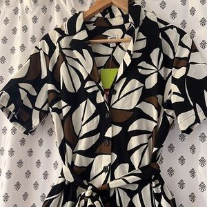 NWT Tabitha Brown For Target Botanical Print Tie Front Jumpsuit Size Small